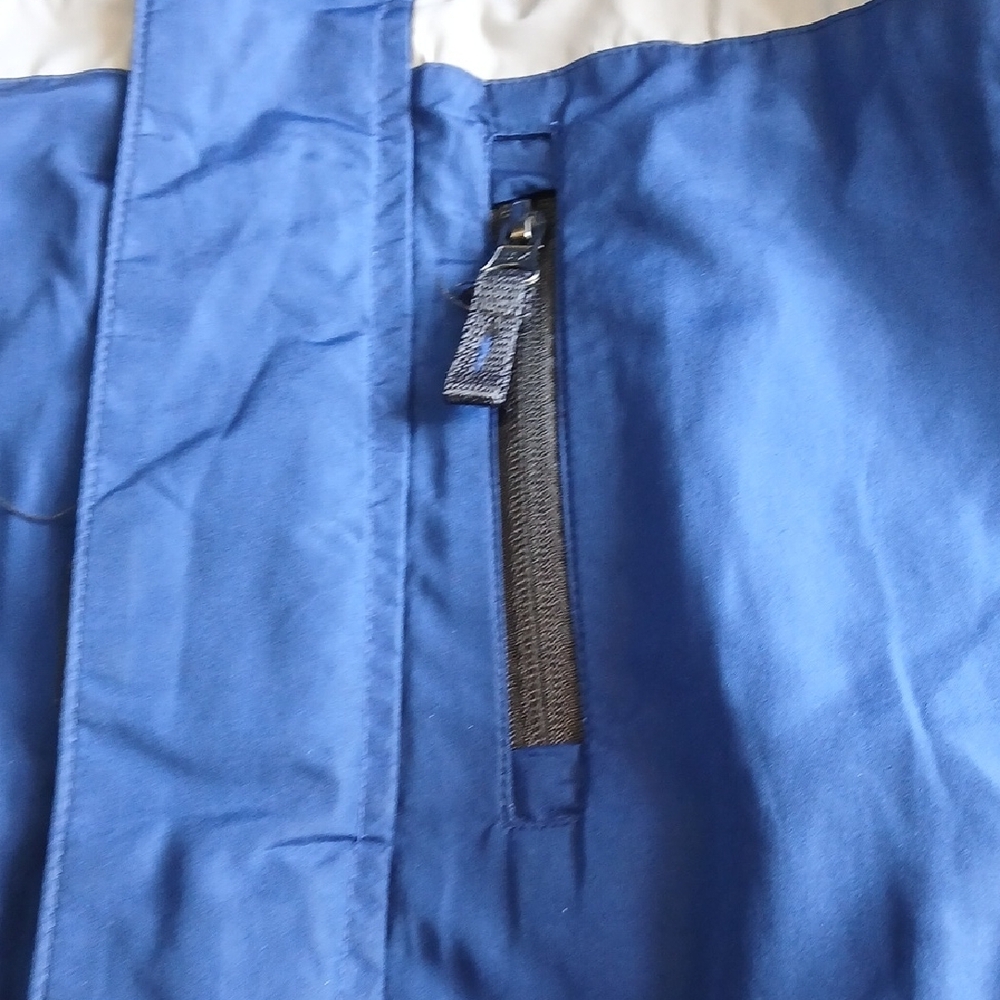 Kids Blue and Black Hooded Puffer Jacket with Reflective Stripe - Picture 10 of 14